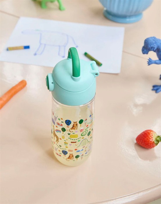 Plastik Drikkedunk - Fun Fair Print - Blå